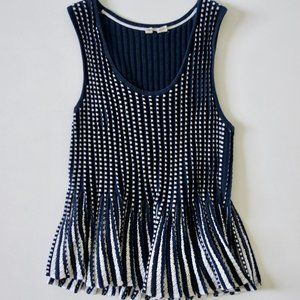 Anthropologie Checkered Peplum Tank Top Size M